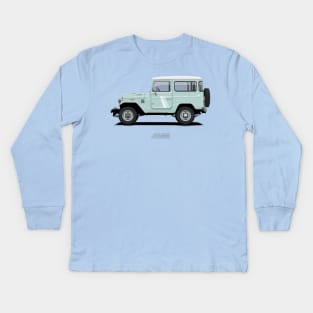 Land Cruiser FJ40 HardTop Blue Kids Long Sleeve T-Shirt